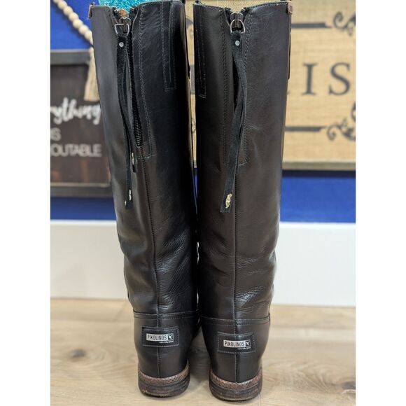 Pikolinos Womens Size 40 9.5 Classic Tall Riding Leather Zipper Boots - Picture 6 of 16